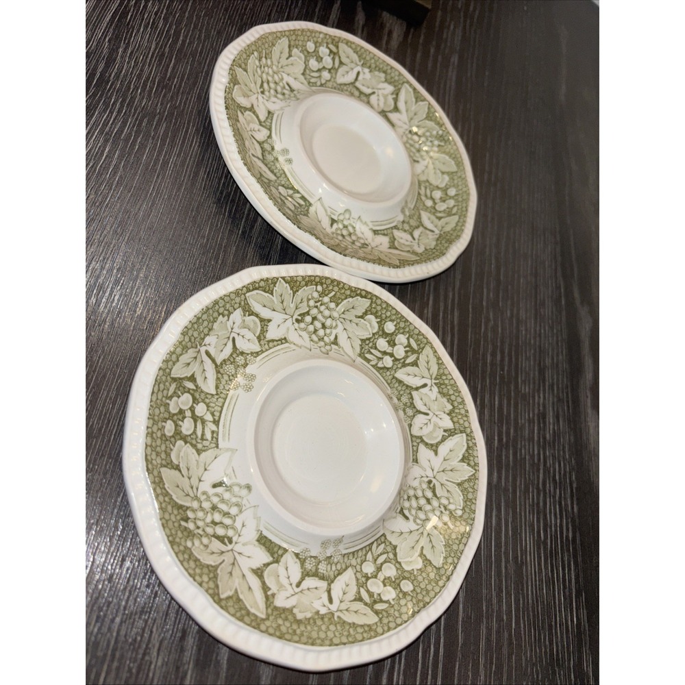 Kensington Staffords Somerset Saucers Green White Fruit Lot of 2